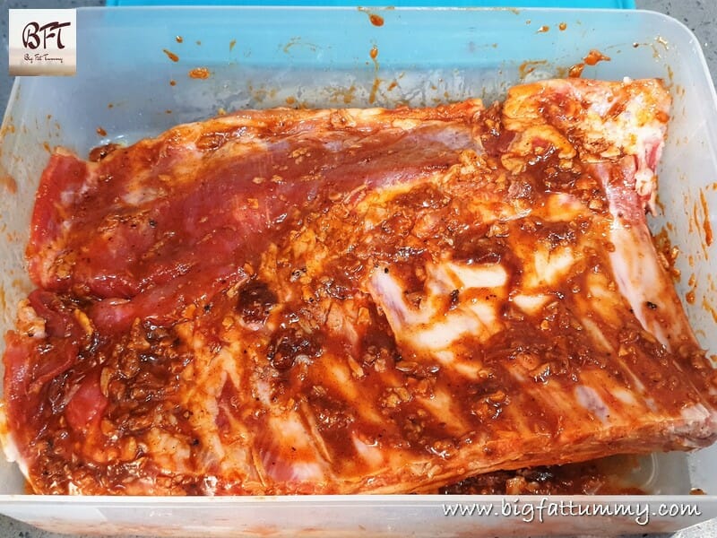 Making of Baked Pork Rib Rack