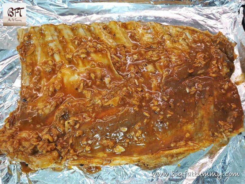 Making of Baked Pork Rib Rack