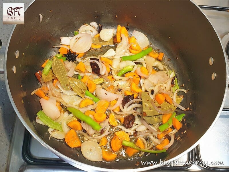Preparation of One Pot Vegetable Pulao