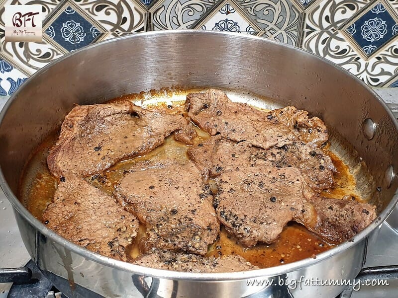 Preparation of Beef Steak with Pepper Sauce