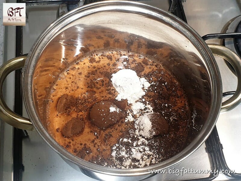Making of Eggless Chocolate Poke Cake
