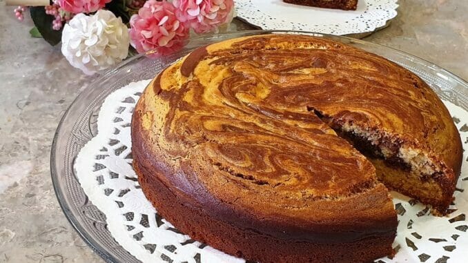 Eggless Marble Cake