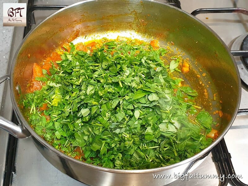 Making of Paneer Methi