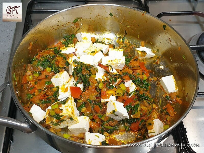 Making of Paneer Methi