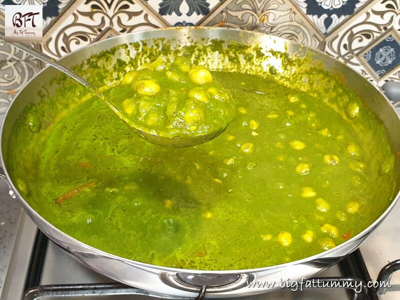 Preparation of Palak Chole