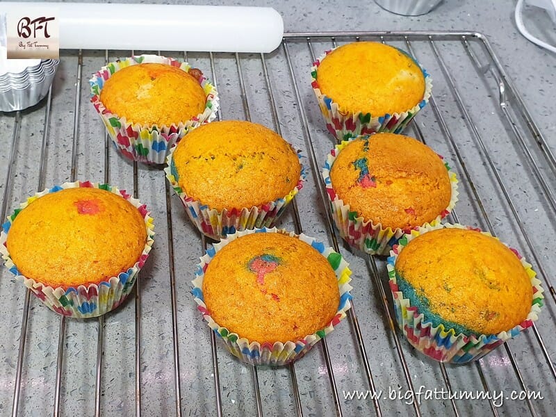 Eggless Rainbow Cupcakes