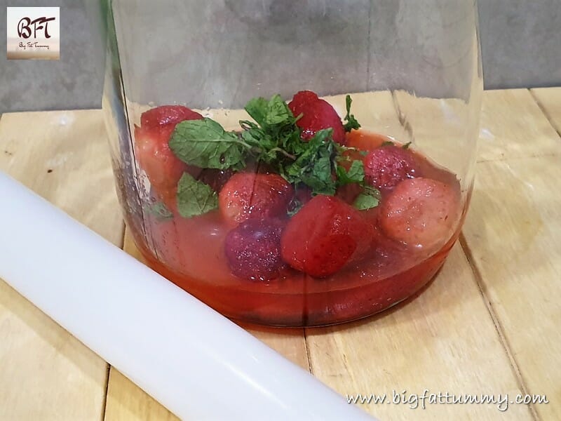 Making of Strawberry Bourbon Smash