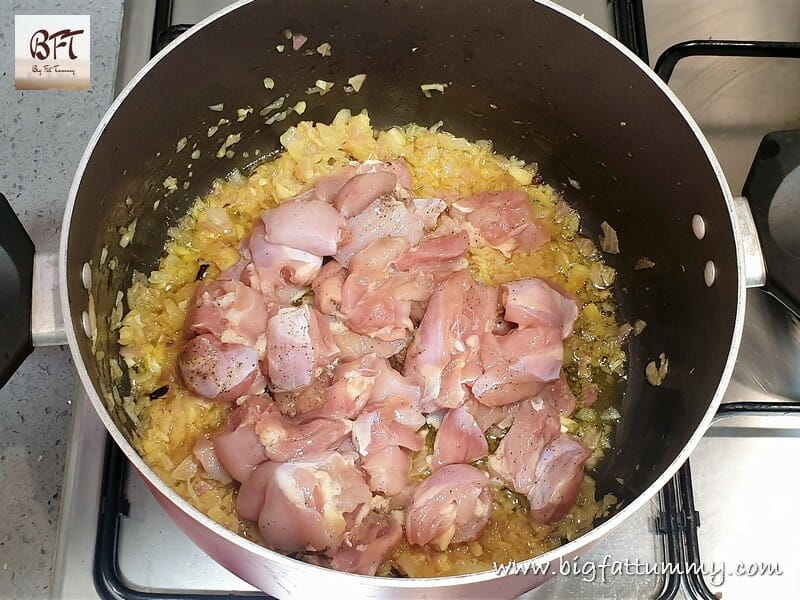 Preparation of Arroz com Galinha - Goan Chicken Pulao