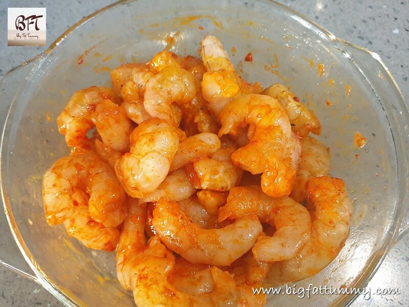 Preparation of Prawns on a Stick - Goan Style