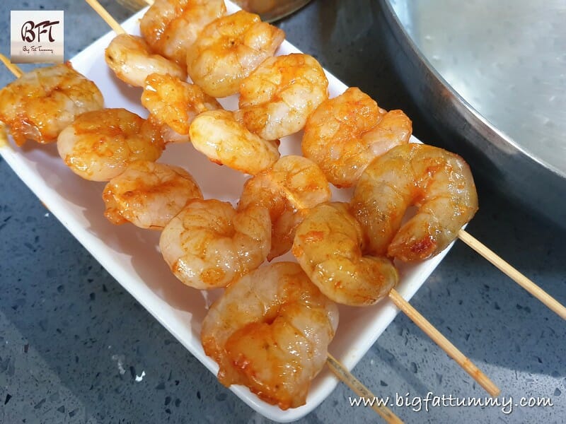Preparation of Prawns on a Stick - Goan Style