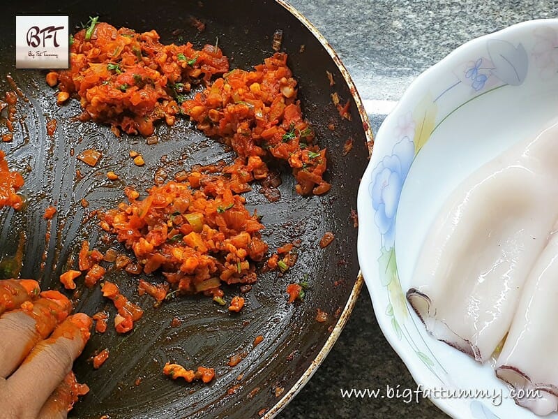 Preparation of Goan Stuffed Squids