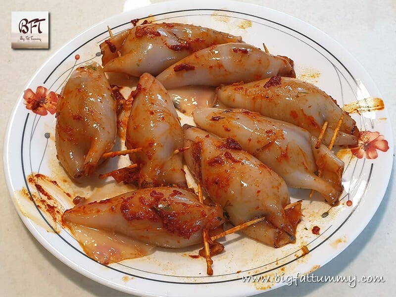 Preparation of Goan Stuffed Squids