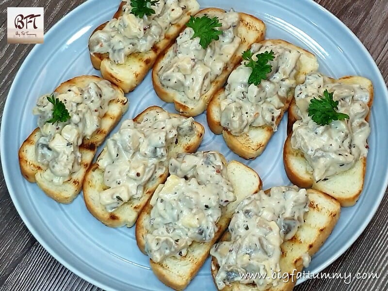 Preparation of Mushroom Cheese Toast