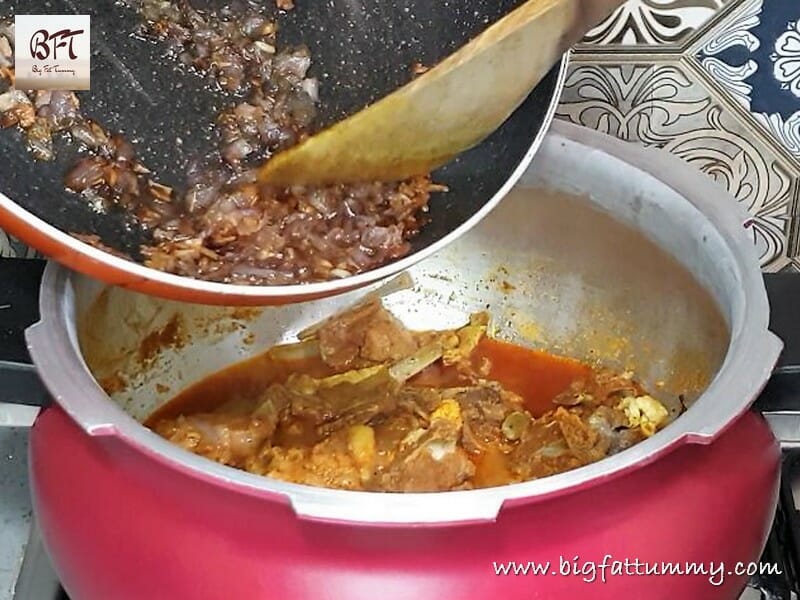 Preparation of Mutton Badami Curry